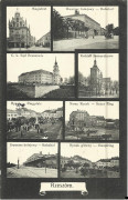 Polen: Gruß aus Rzeszow 1916 mit 8 Ansichten: Magistrat, Bahnhof, Bernardynow, Ring usw .. mit Interessanter Feldpost gelaufen