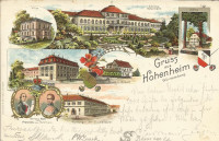 Deutschland: Gruss aus Hohenheim Litho 1900 Studentika Studenten, Herzog Karl.