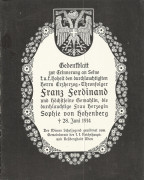 Gedenkheft zur Ermordung von Franz Ferdinand & Sophie von Hohenberg in Sarajevo 1914