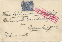 25 Heller blau Zensur Rot Überprüft 11. XI. 1914 nach Kopenhagen / Dänemark  ( 32/1 )