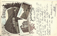 NÖ: Gruß vom Semmering Litho 1897 Hotel Waldhof, Bofferos Tunnel, Semmering Hotel ... ( Correspondenz Tittel Komponist )