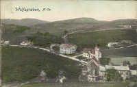 NÖ: Gruß aus Wolfsgraben 1912 herrliche Panorama Ansicht ( 2 )