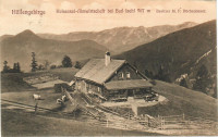 OÖ: Gruß vom Höllengebirge Hoisenrad Almwirtschaft bei Bad Ischl 1912