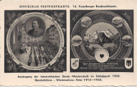 Vorarlberg: Offizielle Festpostkarte 12. Bundesschiessen 1935 mit Sonderstempel