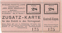 Wien II: Eintritt Zusatzkarte für Hygiene Austellung 1925 ( Wiener Messe )