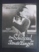 1529: Das Schicksal der Renate Langen  ( Rudolf Walther - Fein )  Alfred Abel, Mady Christians, Rolf Drucker, Heinrich Schroth, Hilde Hildebrandt, Franz Lederer, Gustav Rickelt, Hans Sternberg, Viktor Senger, Hermann Picha