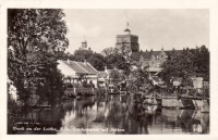 NÖ: Gruß aus Bruck an der Leitha 1936  Leithapartie mit Schloss,