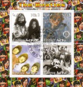 Eritrea 2003:  The Beatles  Block mit Sonderstempel,