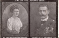 Erzherzog Franz Ferdinand + Gattin  durch Mörderhand gefallen