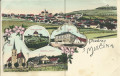 Böhmen: Gruß aus Milcina um 1900 Hora Kavarie, Skola, Kostel, Myslivna Nuzov usw ...