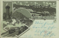 Wien XIX: Gruß vom Kahlenberge Litho 1903 Stefanie Warte und Eisenbahn