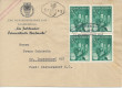 FDC: Nr: 0974 2.12.1950 Tag der Briefmarke Sammler mit Lupe Viererblock auf Brief