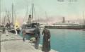 Italien: Gruß aus Trieste 1909 Molo S. Carlo Dampfer, Kriegsschiffe, Beamter usw