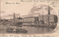 Lettland: Gruß aus Riga 1901 Dünaquai Hafen mit herrlichen Schiffen nach Wien