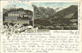 Salzburg: Gruß aus Wildbad Gastein Litho 1896 Stöckls Restauration am Ende der Johann Promenade ( Correspondenz Tittel Komponist )