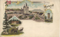 Steiermark: Gruß aus Mariazell Litho 1902 Schutzhaus Bürgeralpe, Hirsche usw...