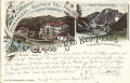 Tirol: Gruß aus Bad Neu Prags Litho 1897 bei Niederdorf im Pusterthal Gasthof, K.K. Post und Telegrafenamt  ( Correspondenz Tittel Komponist )