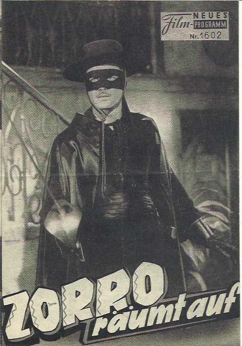 1602: Zorro räumt auf (Norman Foster, Lewis Foster) Guy Williams, Henry Calvin, Gene Sheldon, Romney Brent, Britt Lomond, Georg J. Lewis, Tony Russo, Jan Arvan, Than Wyenn, Liza Gaye, Elvira Corona