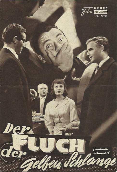 3039: Der Fluch der gelben Schlange (F. J. Gottlieb) Joachim Fuchsberger, Brigitte Grothum, Pinkas Braum, Doris Kirchner, Werner Peters, Charles Regnier, Claus Holm, Fritz Tillmann, Zeev Berlinski