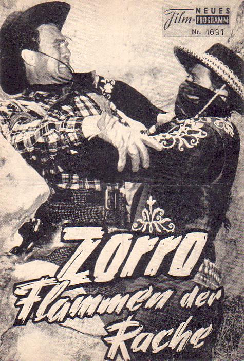 1631: Zorro Flammen der Rache (Fred C. Brannon) Ken Curtis, Aline Towne, Roy Barcroft, Lane Bradford, Robert Einer, John Cason, I. Stanford Jolley, Hank Patterson, Lee Phelps, Sandy Sanders, Guy Teague, Tom Steele, Michael Ragan, Cactus Mack