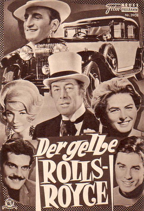 3908: Der gelbe Rolls Royce (Anthony Asquith) Jeanne Moreau, Ingrid Bergman, Rex Harrison, Edmund Purdom, Shirey MacLaine, George C. Scott, Alain Delon, Omar Sharif