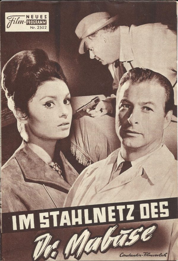 2502: Im Stahlnetz des Dr. Mabuse ( Dr. Harald Reinl ) Daliah Lavi, Lex Barker, Gert Fröbe, Fausto Tozzi, Wolfgang Preiss, Joachim Mock, Rudolf Forster, Rudolf Fernau, Werner Peters, Adi Berber, Lou Seitz, Albert Bessler, Laura Solari, Henri Coubet, Jean