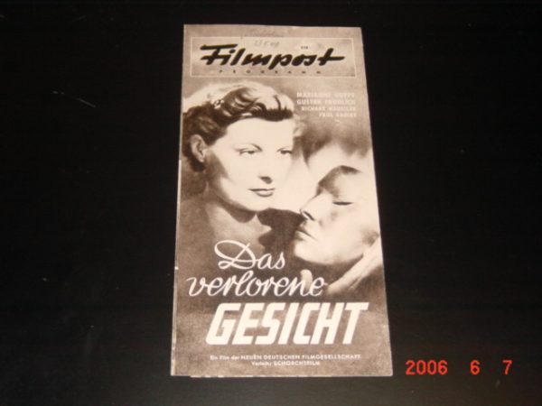 258: Das verlorene Gesicht, Marianne Hoppe, Gustav Fröhlich,