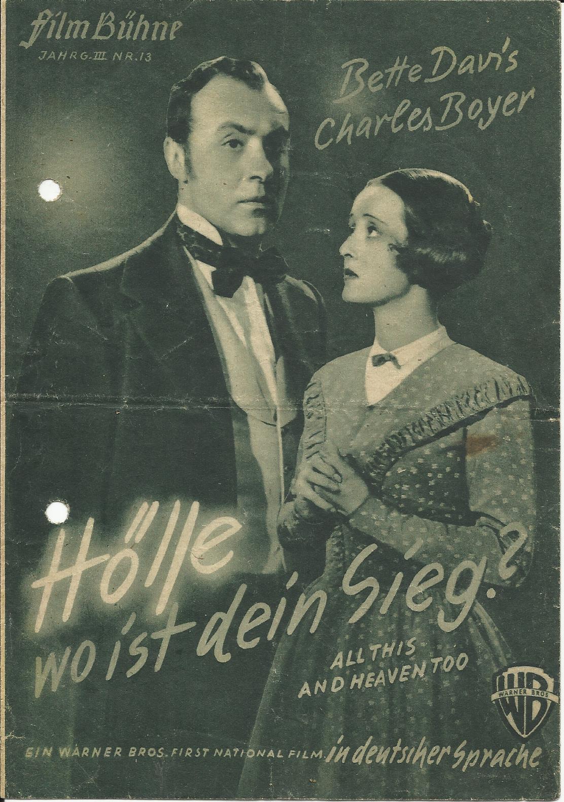 13: Hölle wo ist dein Sieg ? ( Anatole Litvak ) Bette Davis, Charles Boyer, Jeffrey Lynn, Barbara O´Neill, Virginia Weidler, Helen Westley