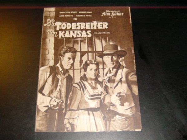 414: Die Todesreiter von Kansas ( Ray Enright ) Randolph Scott, Anne Jeffreys, Robert Ryan, George Hayes, Magde Meredith, Steve Brodie, Billy House, Virginia Sale, Harry Woods, Phil Warren, Harry Harvey, Jason Robards