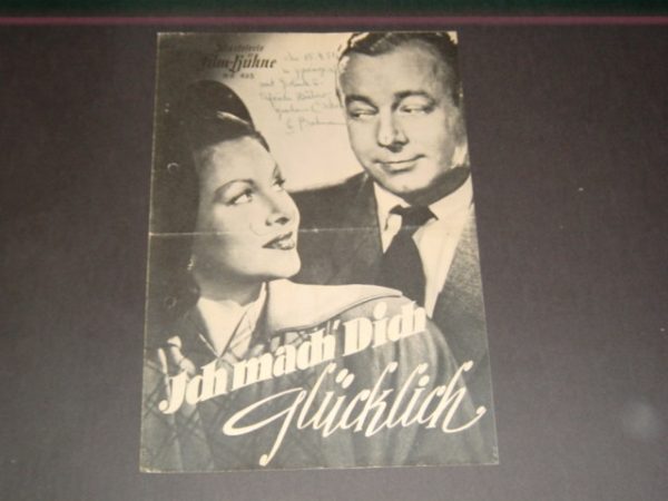 493: Ich mach Dich glücklich ( Alexander v. Szlatinay ) Heinz Rühmann, Hertha Feiler, Karl Schönböck, Dorit Kreyssler, Hans Leibelt, Margarete Haagen, Lotte Stein, Fritz Kampers, Rudolf Schündler, Jochen Hauer, Gunnar Möller, Harald Mannl