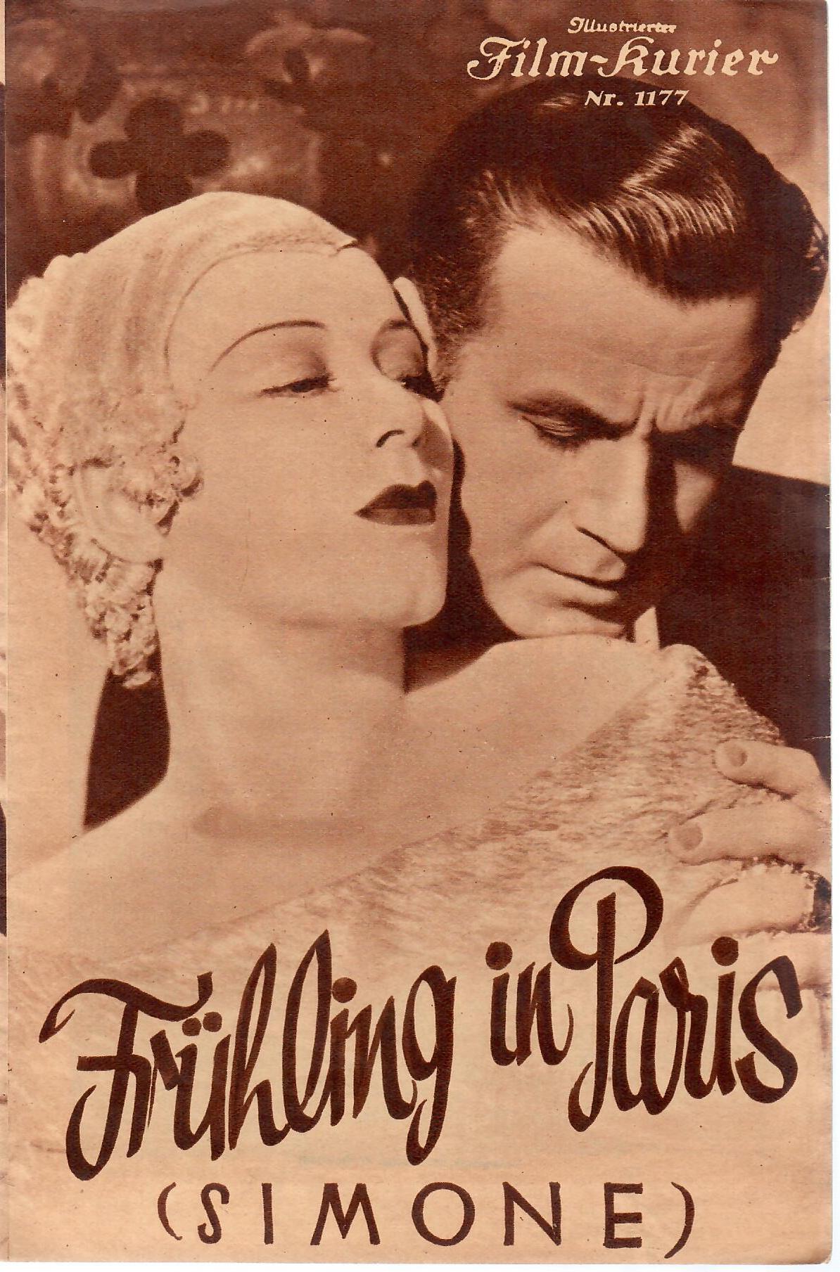 1177: Frühling in Paris ( Simone ) Ida Lupino, Mary Ellis, Tullio Carminati, Lenny Overman, Akim Tamiroff,