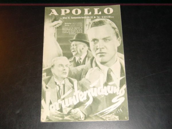 IFK: Nr: 227 : Voruntersuchung ( Premieren Programm ) Albert Bassermann, Hans Brausewetter, Charlotte Ander, Gustav Fröhlich, Annie Markart, Oskar Sima, Julius Falkenstein, Heinrich Gretler, Hermann Speelmans,
