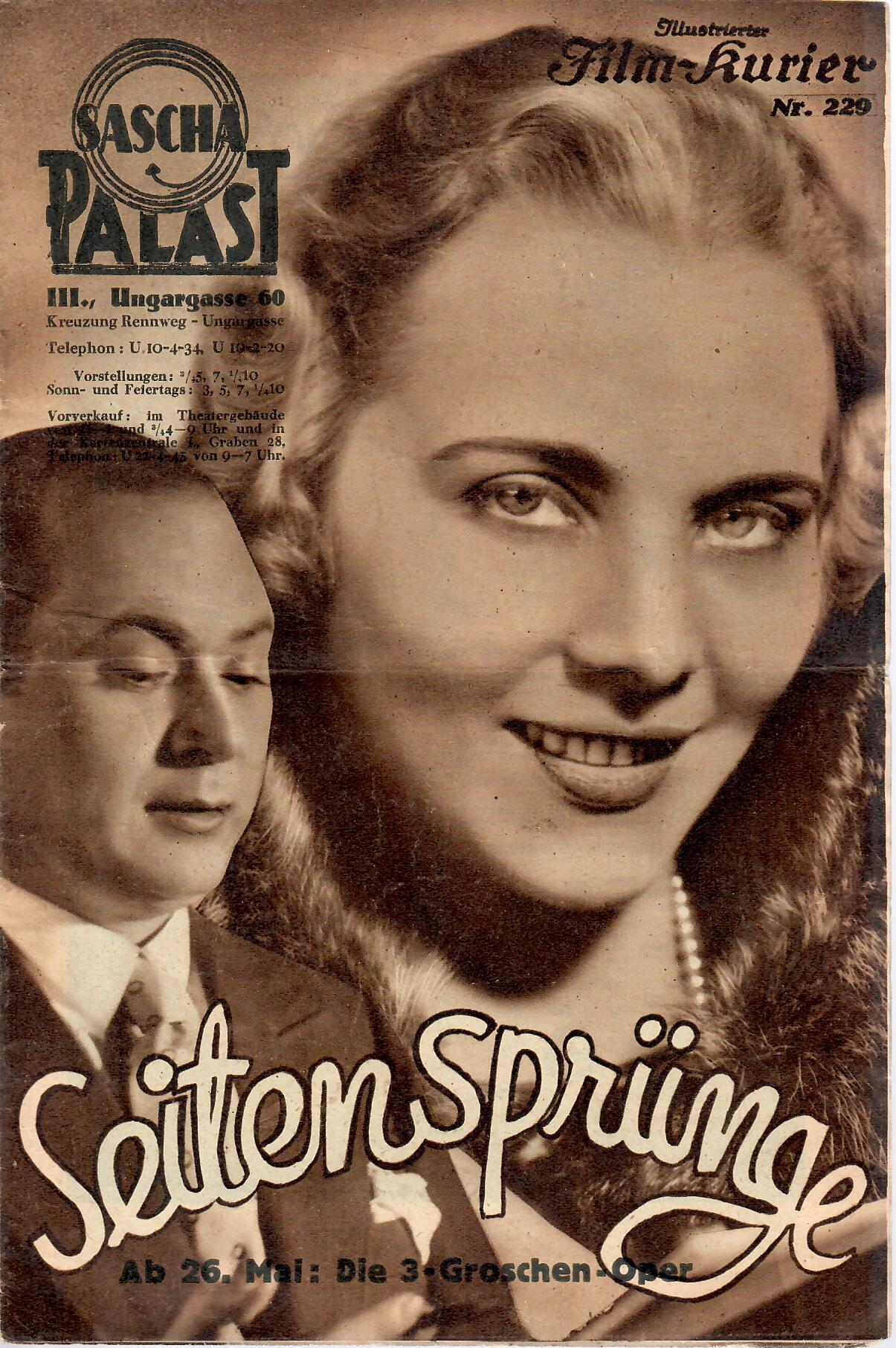 IFK: Nr: 229 : Seitensprünge ( Billie Wilder ) Oskar Sima, Gerda Maurus, Paul Vincenti, Jarmila Marton, Otto Wallburg, Paul Kemp, Adele Sandrock,