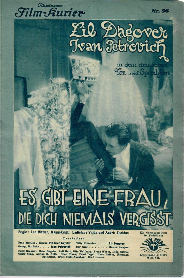 IFK: Nr: 56: Es gibt eine Frau die Dich nie vergisst, Lil Dagover, Ivan Petrovich, Gaston Jacquet, Helene Fehdmer Kaysler, Felix Bressert, Otto Wallburg, Oskar Sima,