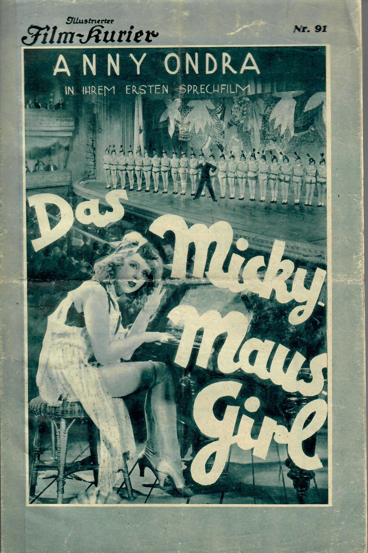 IFK: Nr: 91 : Das Micky Maus Girl ( Karl Lamac ) Anny Ondra, Siegfried Arno, Max Ehrlich, Margarete Kupfer,