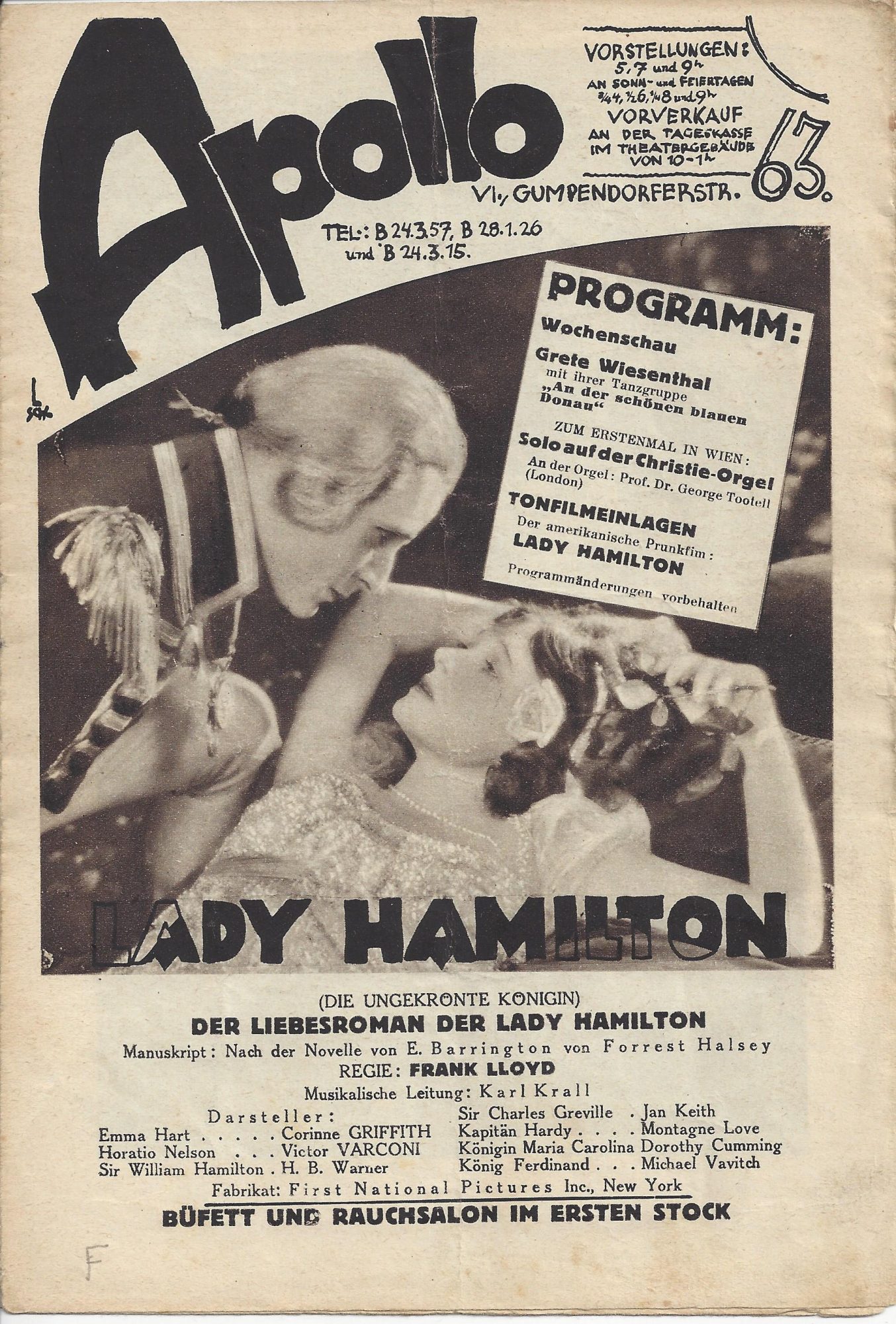 Film im Bild 00 : f: Lady Hamilton Corinne Griffith V. Varconi