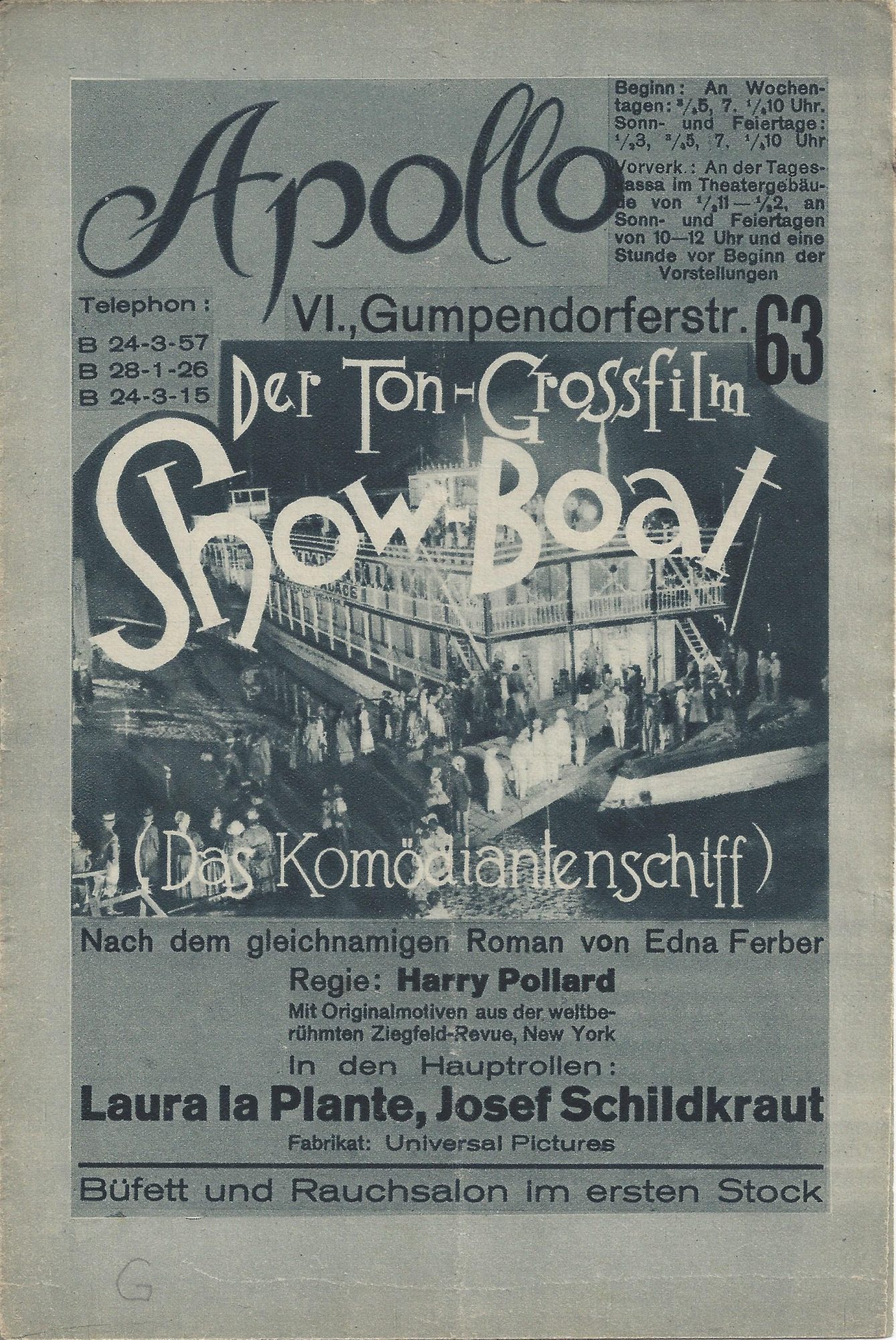 Film im Bild 00 : g: Show Boat Laura la Plante Josef Schildkraut