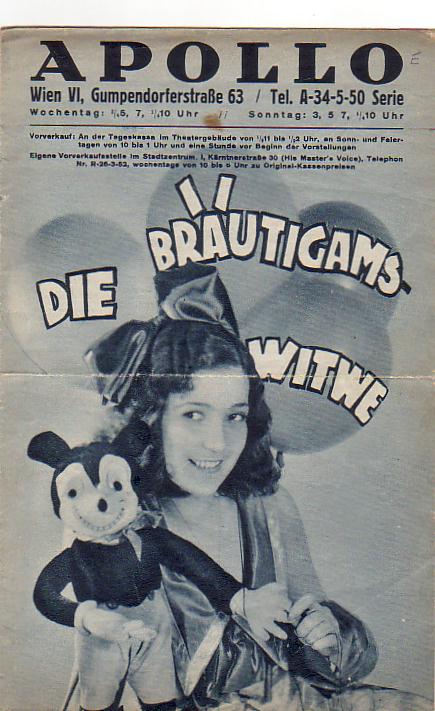 IFK: Nr: 232 : Die Bräutigams Witwe ( Premieren Ausgabe ) ( Richard Eichberg ) Martha Eggerth, Georg Alexander, Fritz Kampers, Hans Schaufuß, Albert Paulig,