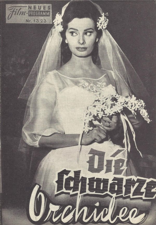 1323: Die schwarze Orchidee (Carlo Ponti und Marcello Girosi) Sophia Loren, Anthony Quinn, Ina Balin, Jimmie Baird, Mark Richman, Naomi Stevens, Virginia Vincent, Joe di Reda, Frank Puglia, Majel Barrett, Scotti Vito, Zoly Talma, Jack Washburn, Whit Biss