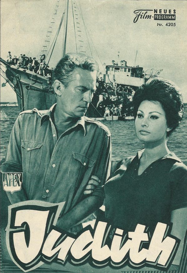 4205: Judith (Daniel Mann) Sophia Loren, Peter Finch, Jack Hawkins, Hans Verner, Zaharia Charifai, Shraga Friedman, Andre Morell, Frank Wolff, Arnold Foa, Joseph Gross, Roger Beaumont