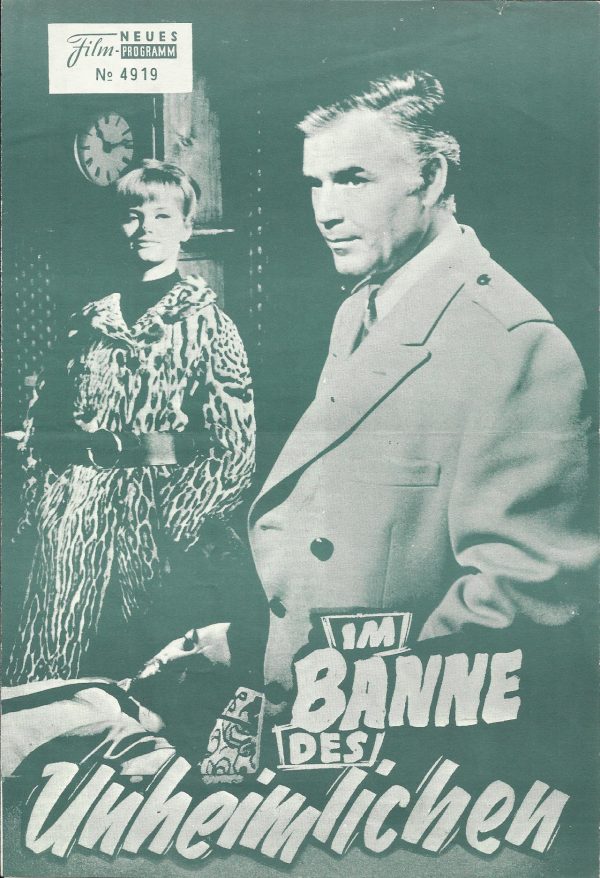 4919: Im Banne des Unheimlichen ( Edgar Wallace ) Joachim Fuchsberger, Siv Mattson, Wolfgang Kieling, Pinkas Braun, Peter Mosbacher, Hubert von Meyerinck, Siegfried Rauch,