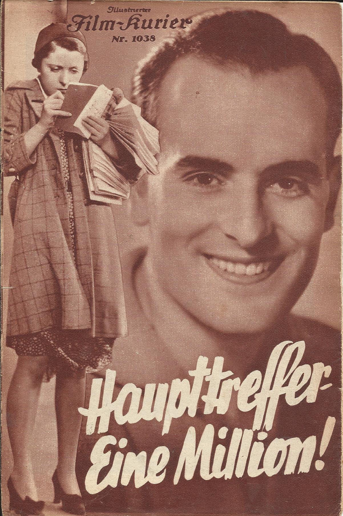 1038: Haupttreffer Eine Million ! ( Erich Engel ) Jenny Jugo, Friedrich Benfer, Willy Schur,