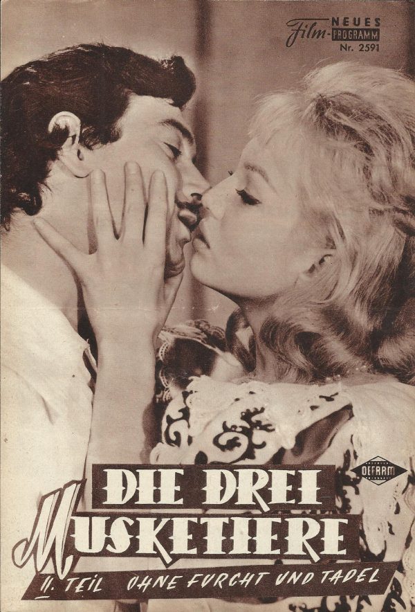 2591: Die drei Musketiere II ( Bernard Borderie ) Mylene Demongeot, Gerard Barray, Georges Descrieres, Bernard Woringer, Jacques Toja, Jean Carmet, Guy Delorme, Robert Berri, Anne Tonietti, Guy Trejeon, Henri Nassiet, Jacques Berthier