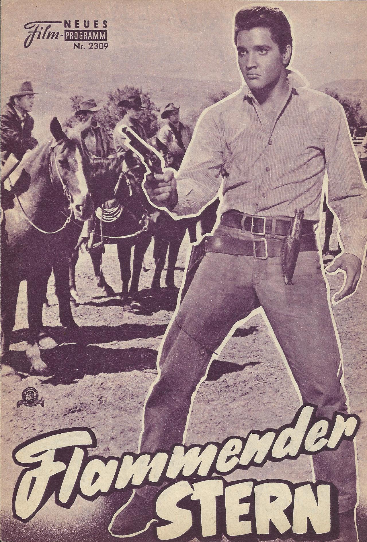 2309: Flammender Stern (Flaming Star) (Don Siegel) ( violett ) Elvis Presley, Steve Forrest, John McIntire, Barbara Eden, Rudolph Acosta, Tom Reese, RichardJaeckel, Anne Benton, L. Q. Jones, Douglas Dick