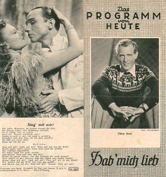 1849: Hab mich lieb, Viktor Staal, Marika Rökk, Mady Rahl,