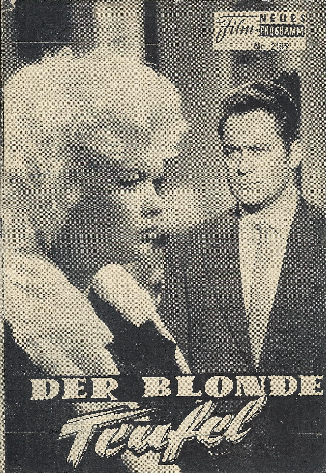 2189: Der blonde Teufel (John Giling) Jayne Mansfield, Carl Möhner, Anthony Quayle, Peter Reynolds, Barbara Mullen, Wilfred Lawson, Edward Judd, John Bennett, John Stratton, Percy Herbert