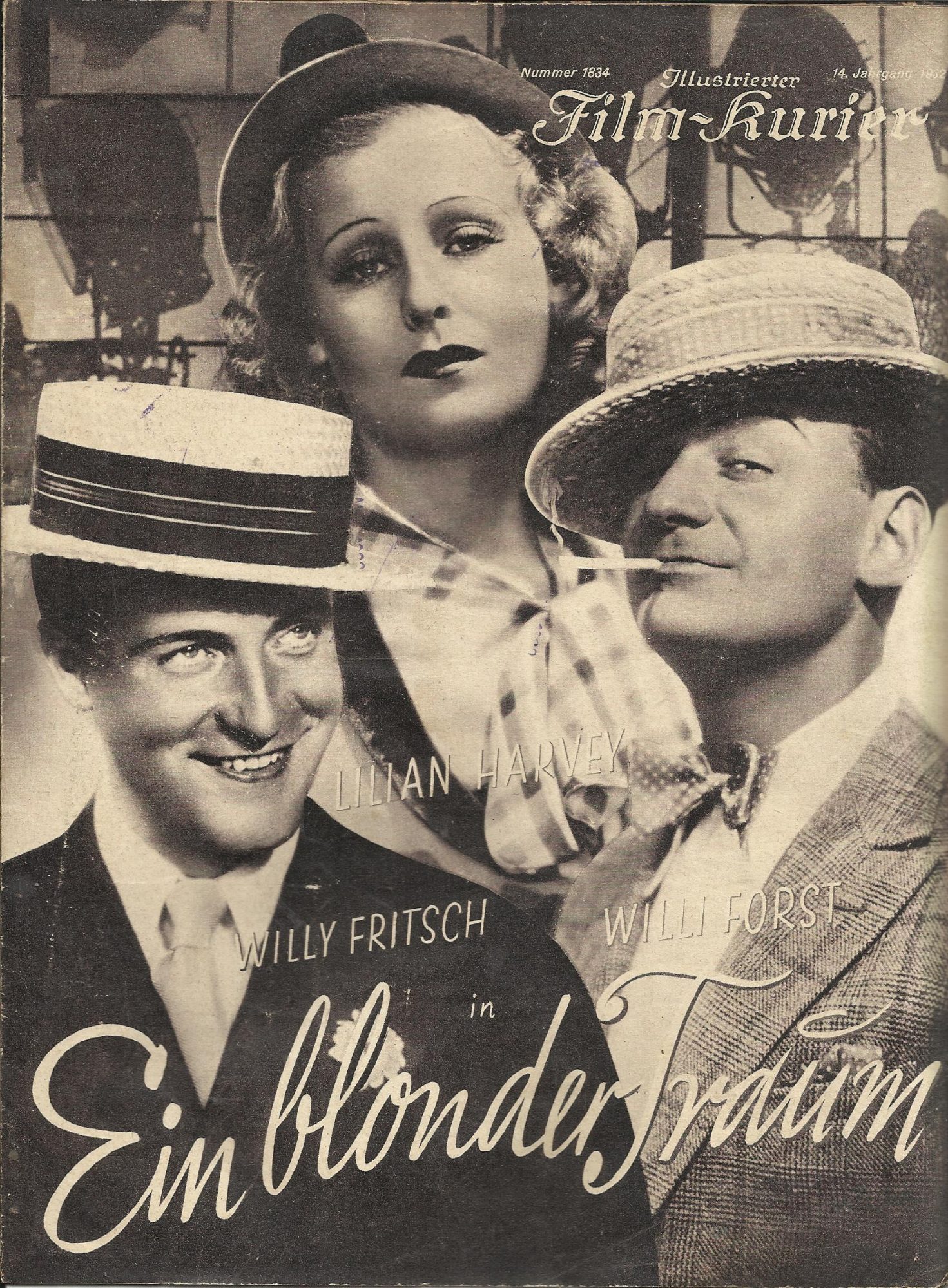 1834: Ein blonder Traum ( Billie Wilder ) Lilian Harvey, Willy Forst, Willy Fritsch, Paul Hörbiger, s