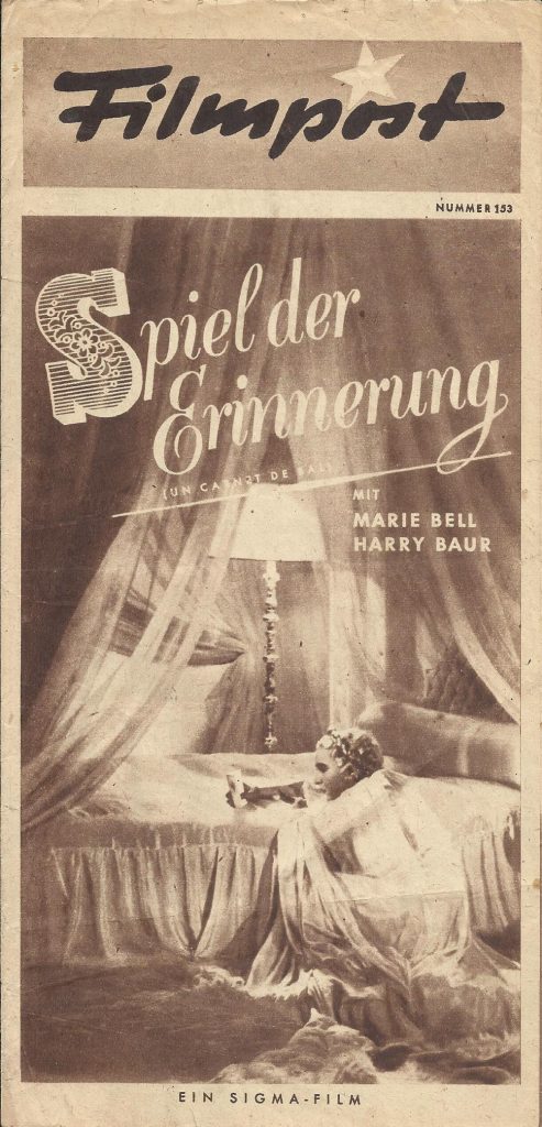 153: Spiel der Erinnerung ( Julien Duvivier ) Marie Bell, Harry Baur, Pierre Blanchar, Fernandel, Louis Jouvet, Raimu, Francoise Rosay, Pierre Richard Willm,