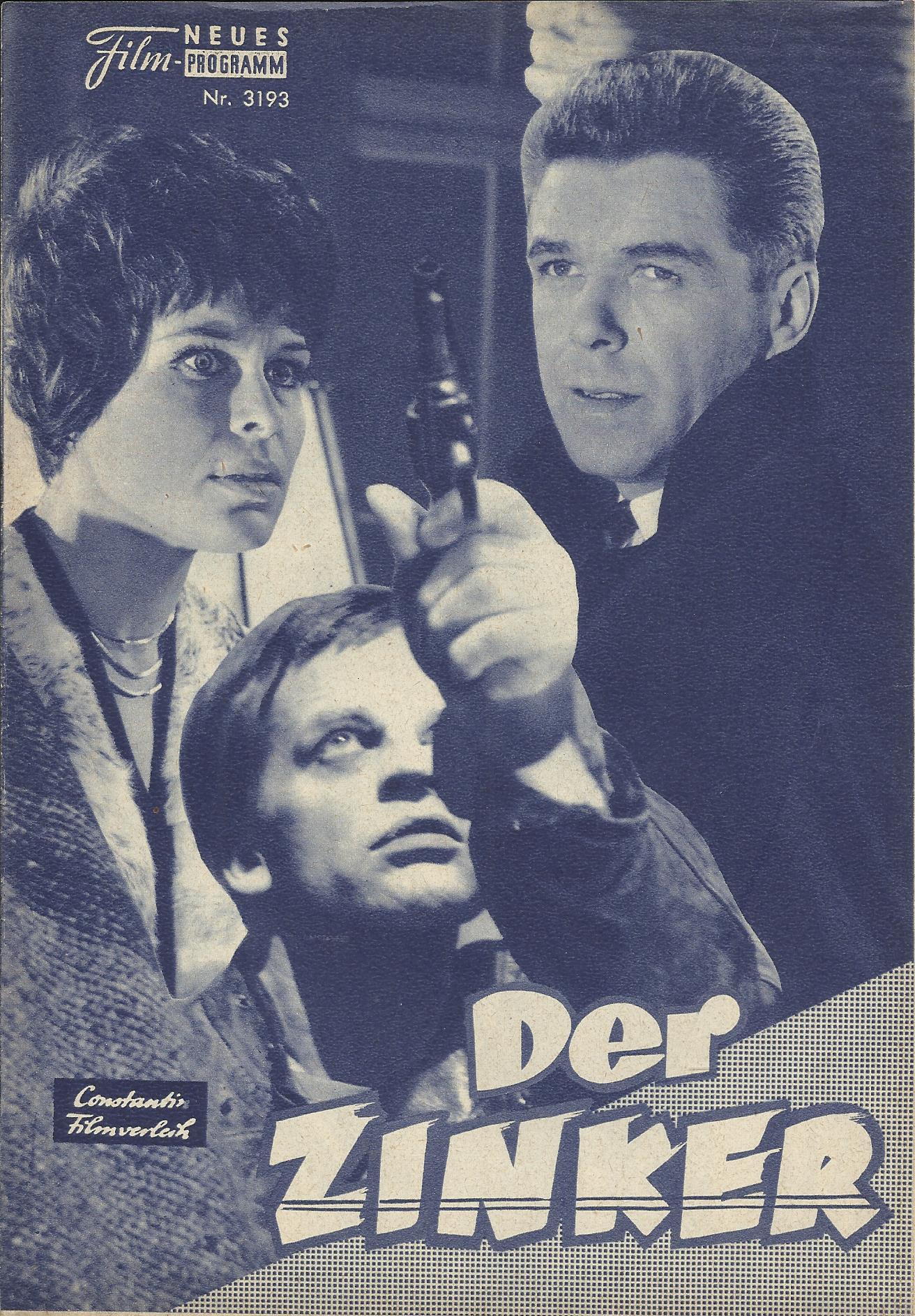3193: Der Zinker ( Edgar Wallace ) Klaus Kinski, Heinz Drache, Barbara Rütting, Günter Pfitzmann, Eddi Arent, Jan Hendriks, Agnes Windeck, Inge Langen, Wolfgang Wahl, Siegfried Schürenberg, Albert Bessler, Stanislav Ledinek, Siegfried Wischnewski