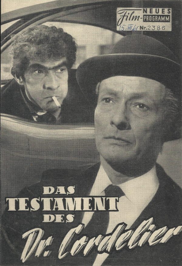 2386: Das Testament des Dr. Cordelier (Jean Renoir) Jean - Louis Barrault, Teddy Bilis, Jean Topart, Dominique Dangon, Michel Vitold, Jacques Dannoville